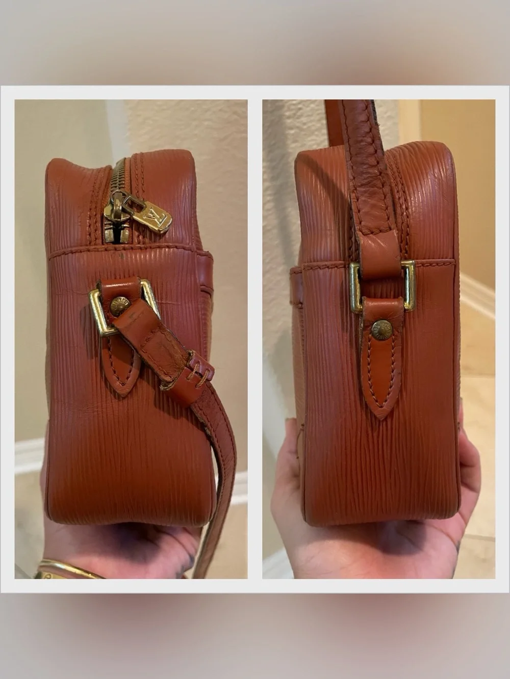 Louis Vuitton Epi tan crossbody shoulder bag